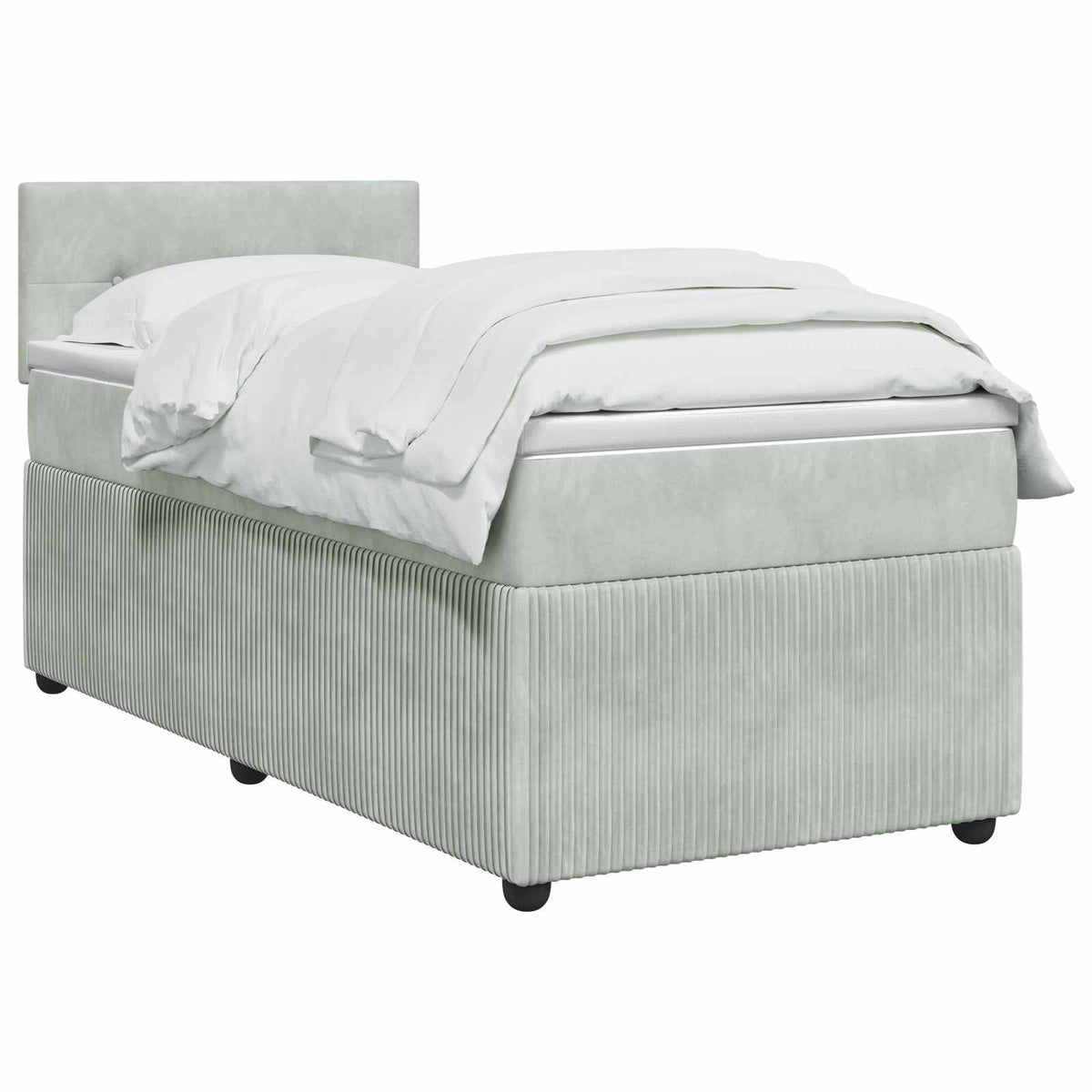 Boxspring krevet s madracem Svjetlosiva 90 x 200 cm Baršun