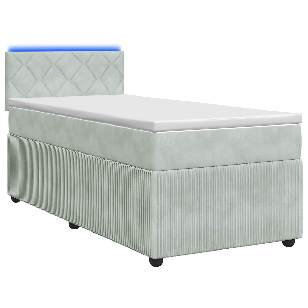 Boxspring krevet s madracem Svjetlosiva 90 x 200 cm Baršun