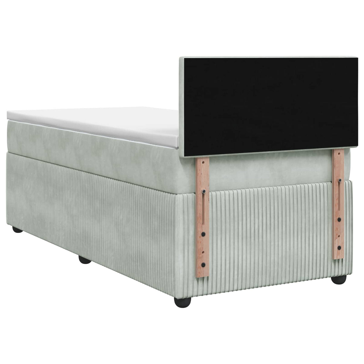 Boxspring krevet s madracem Svjetlosiva 90 x 200 cm Baršun