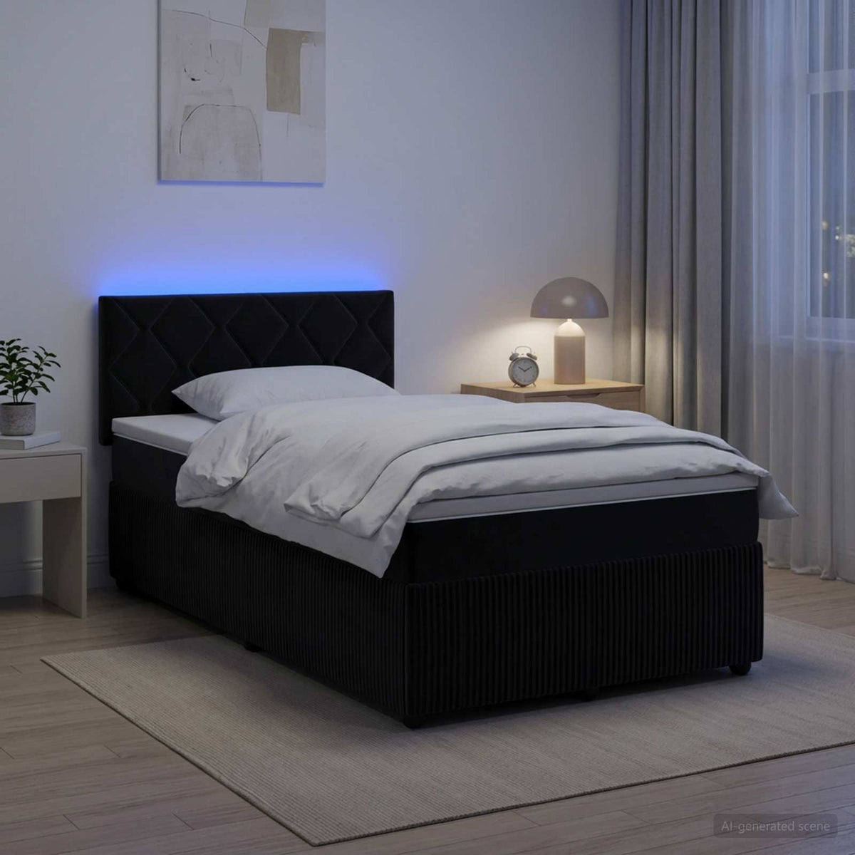 Boxspring krevet s madracem Crna 120 x 200 cm Baršun