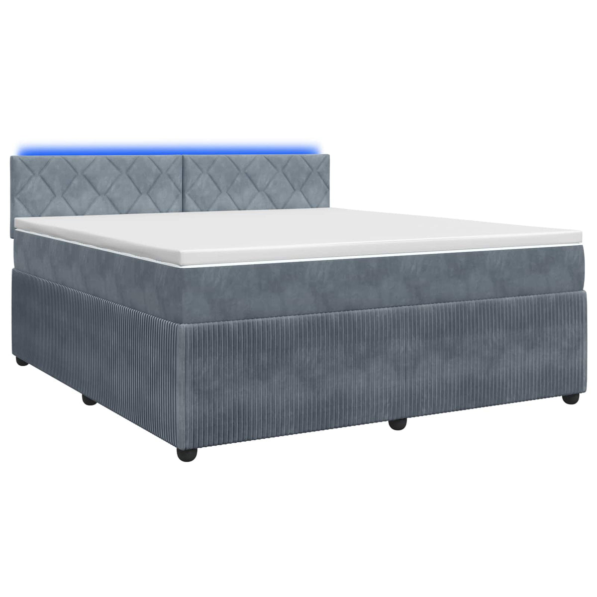 Boxspring krevet s madracem Tamnosiva 140 x 190 cm Baršun 144 x 190 x 100.5 cm