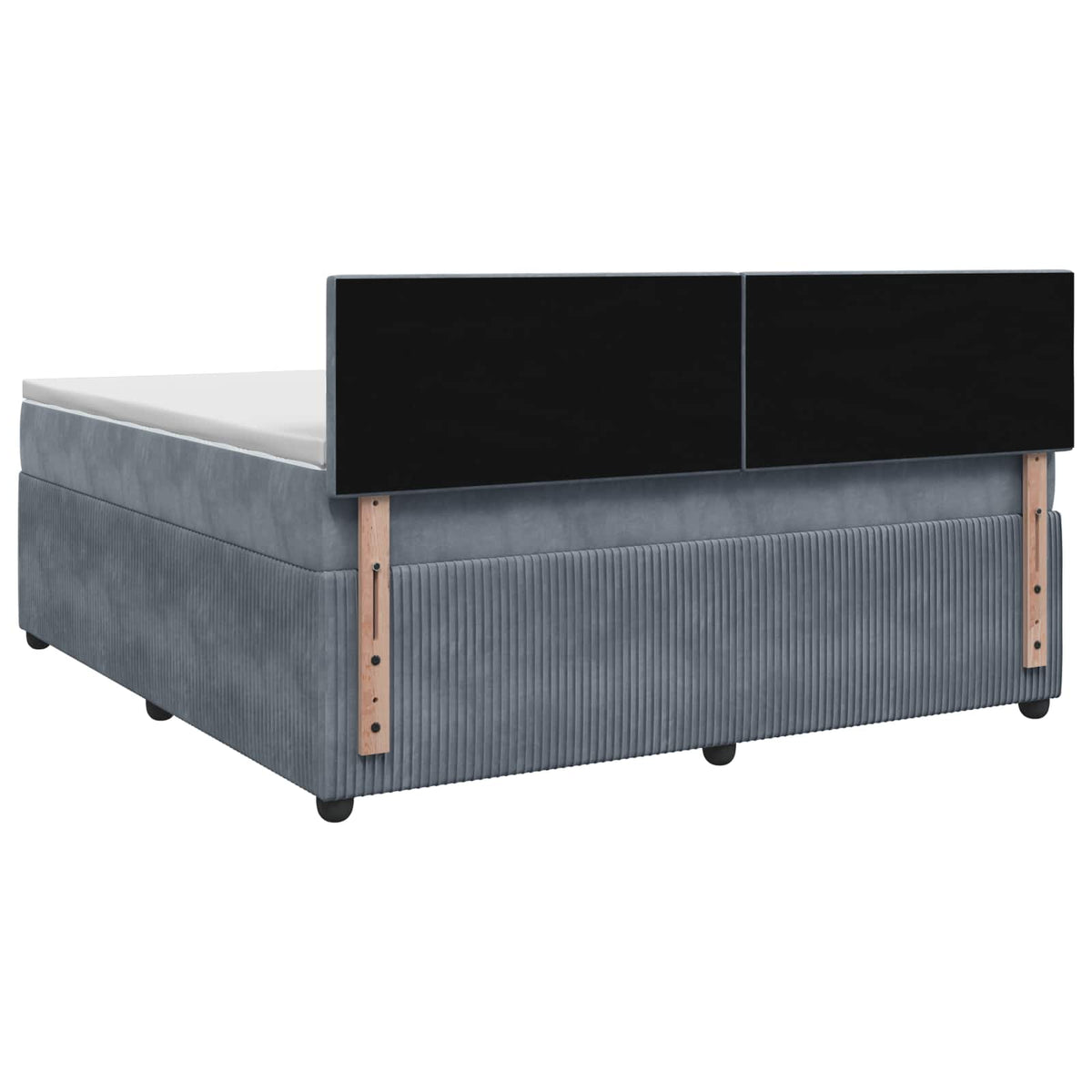 Boxspring krevet s madracem Tamnosiva 140 x 200 cm Baršun 144 x 200 x 100.5 cm