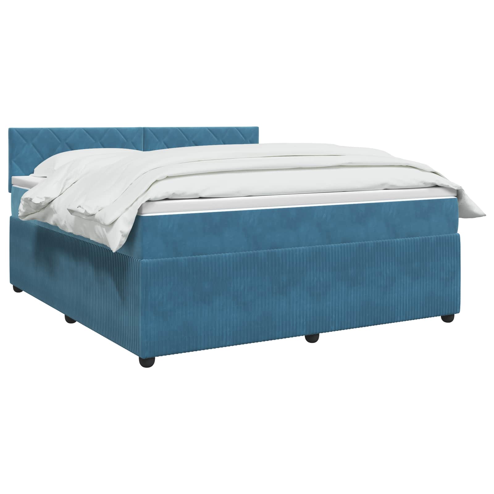 Boxspring krevet s madracem Plava 140 x 200 cm Baršun