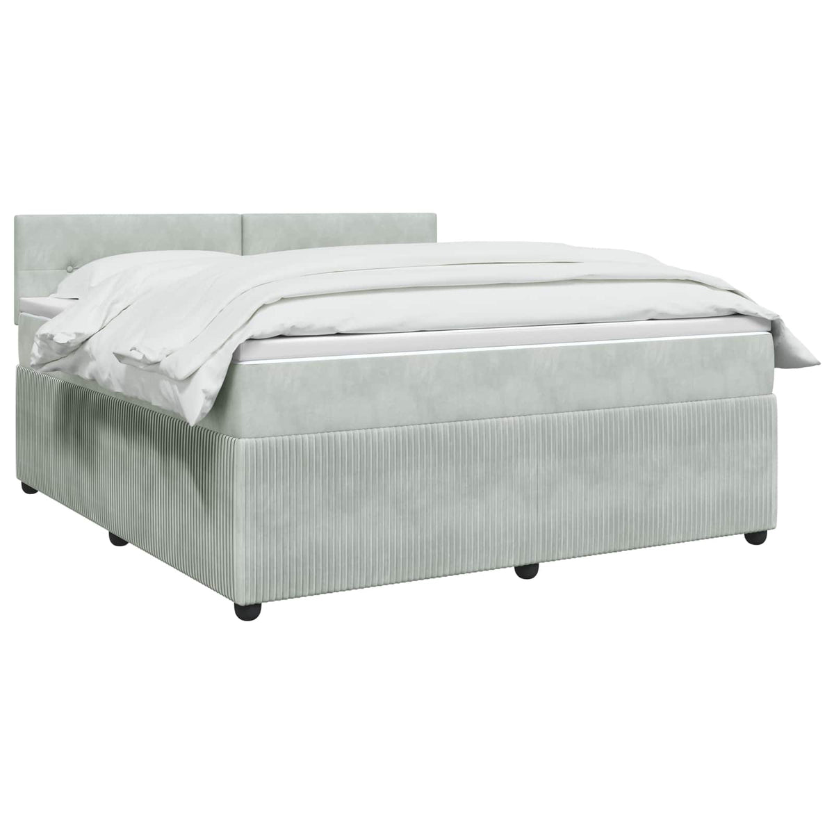 Boxspring krevet s madracem Svjetlosiva 160 x 200 cm Baršun