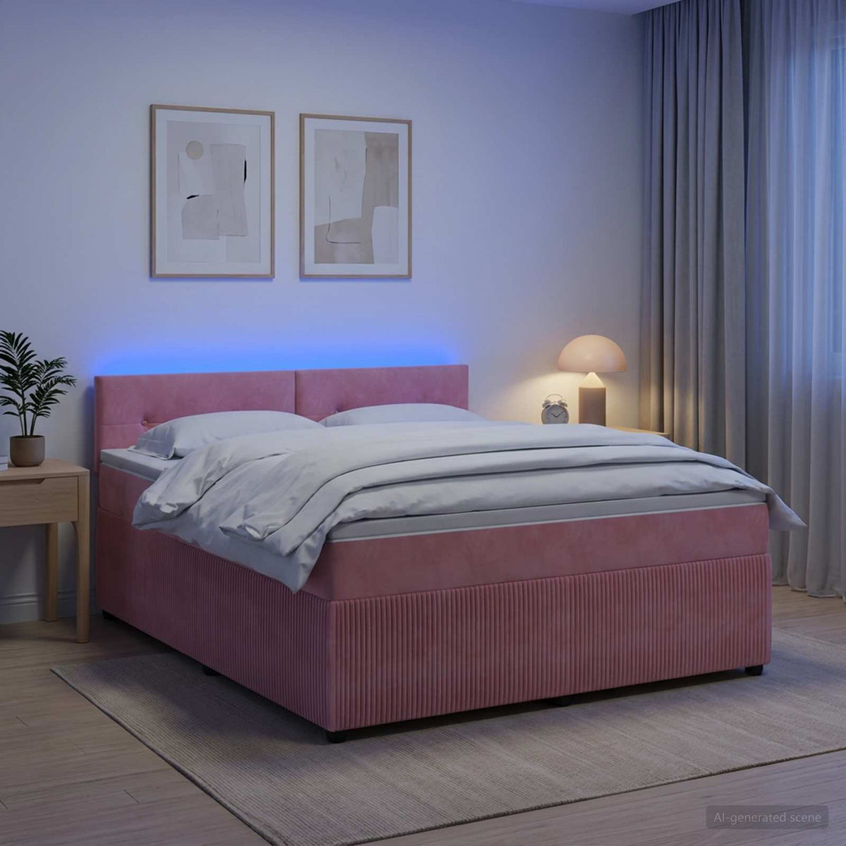Boxspring krevet s madracem Ružičasta 160 x 200 cm Baršun