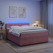 Boxspring krevet s madracem Ružičasta 140 x 190 cm Baršun