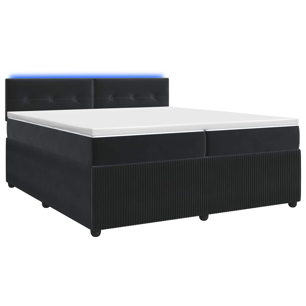 Boxspring krevet s madracem Crna 200 x 200 cm Baršun