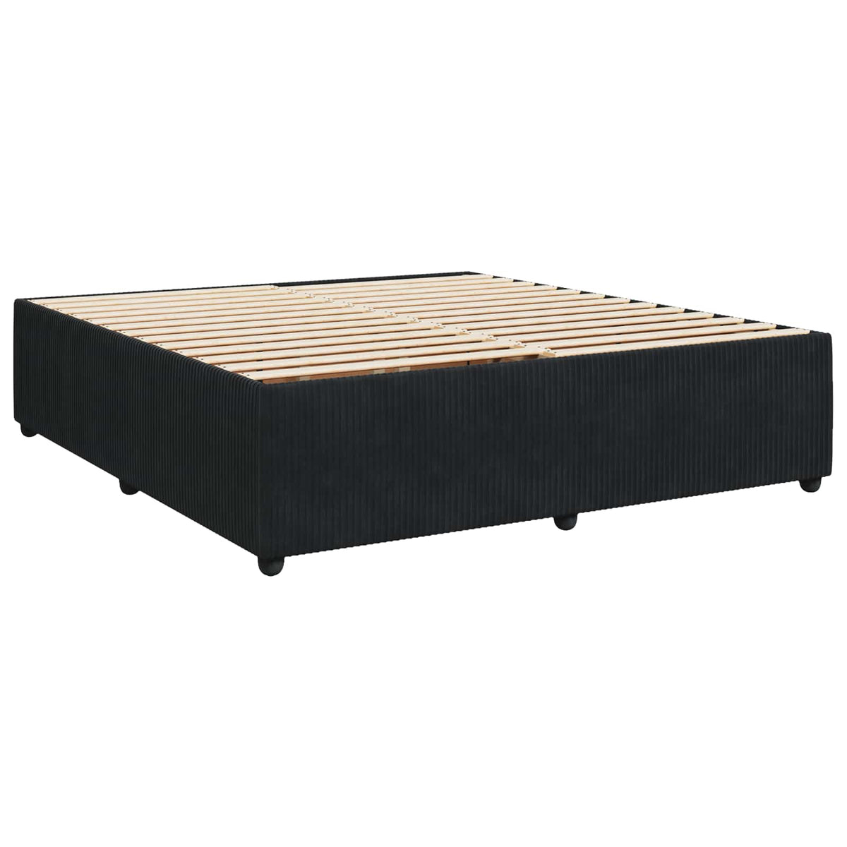 Boxspring krevet s madracem Crna 200 x 200 cm Baršun
