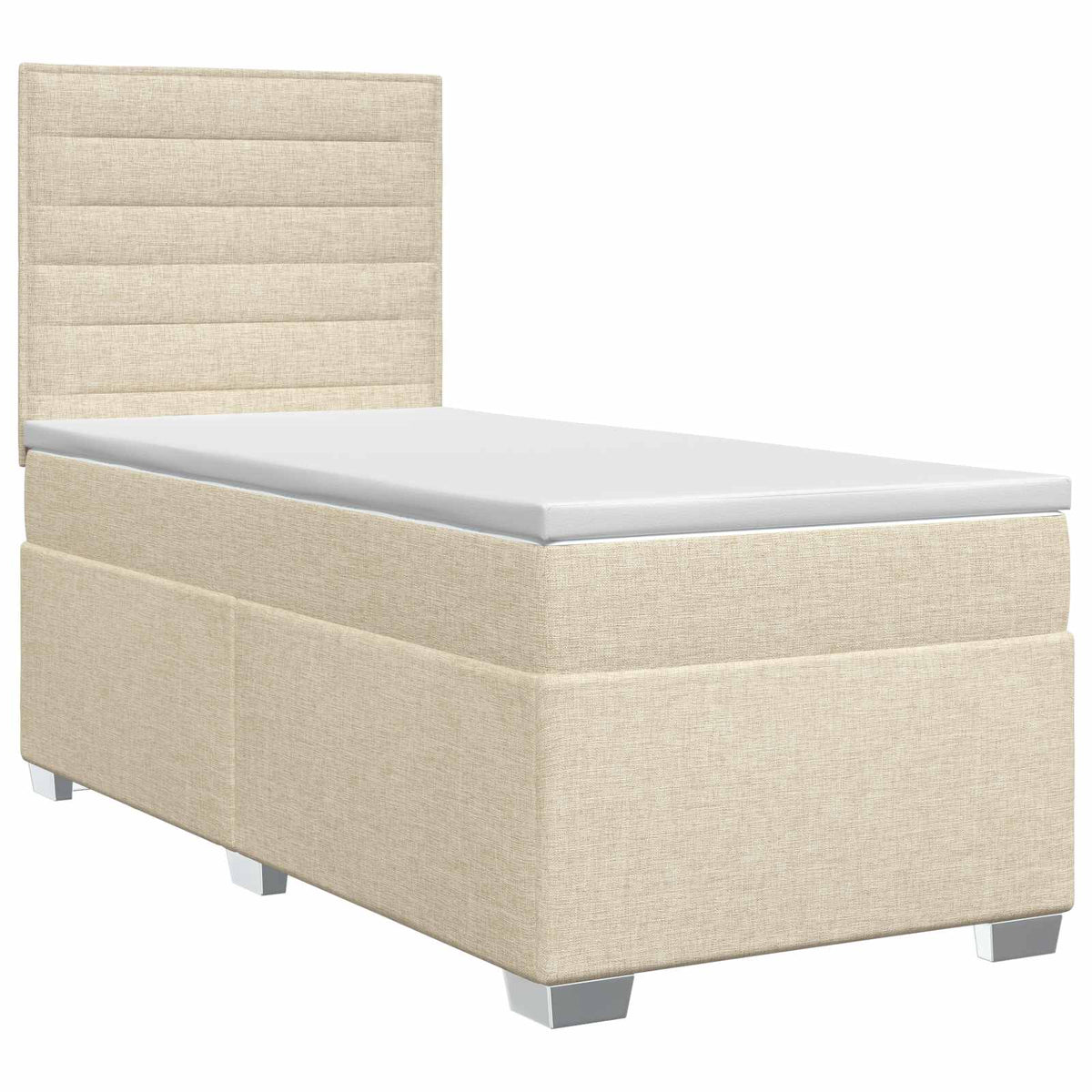 Boxspring krevet s madracem Krem 90 x 190 cm Tkanina
