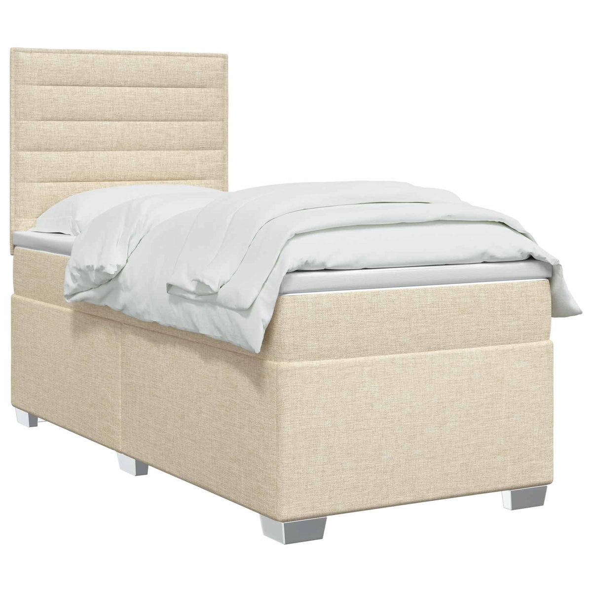 Boxspring krevet s madracem Krem 90 x 190 cm Tkanina