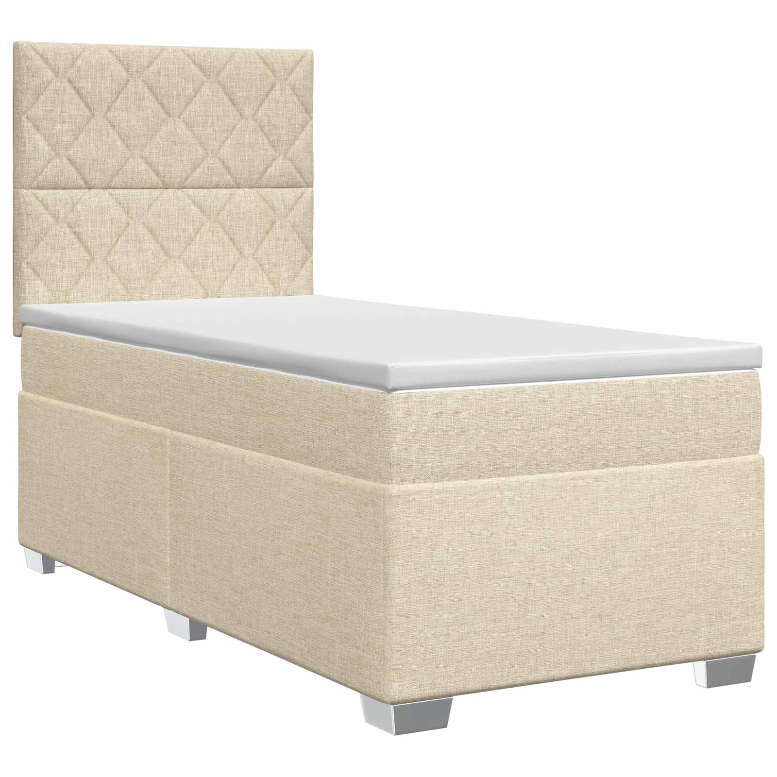 Boxspring krevet s madracem Krem 90 x 200 cm Tkanina