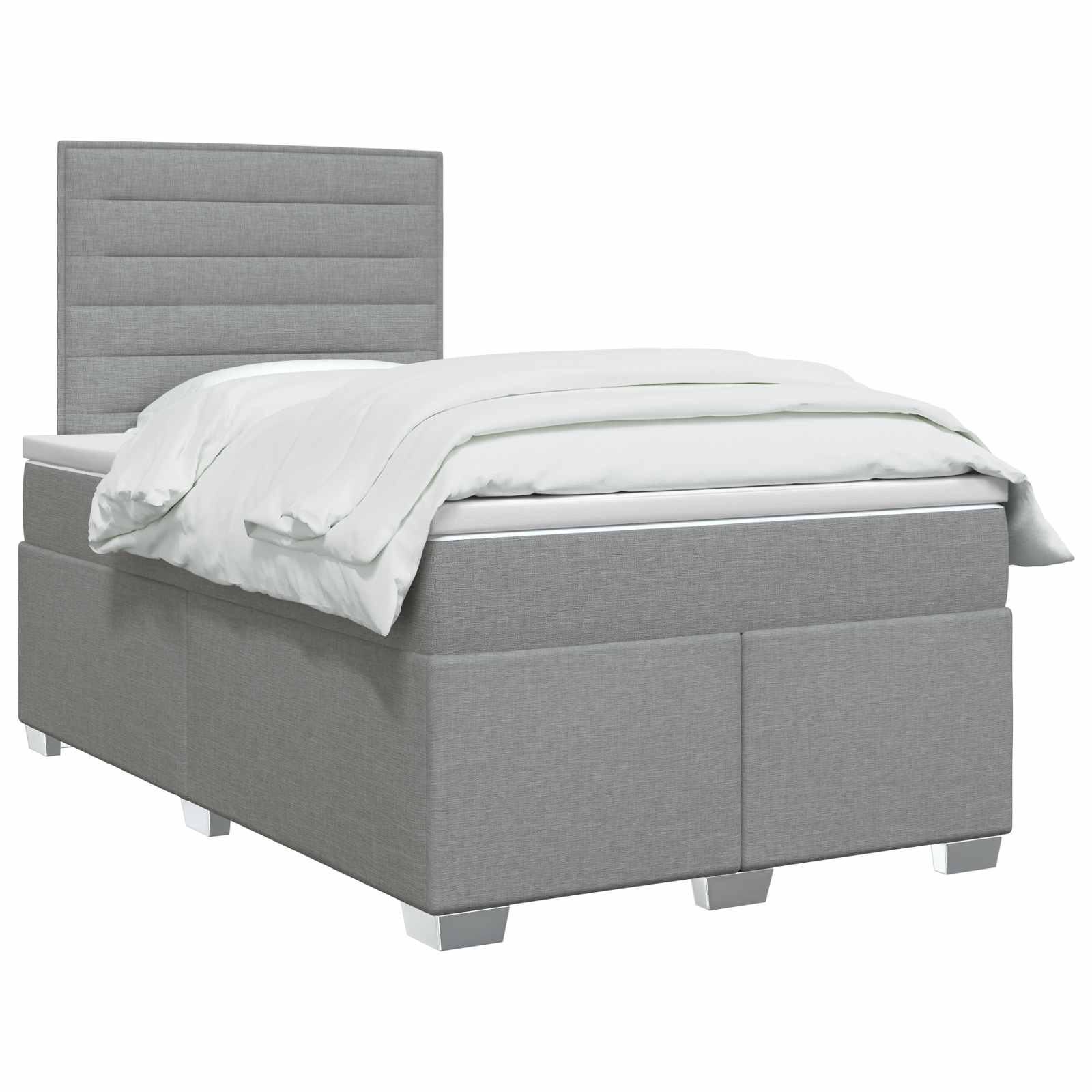 Boxspring krevet s madracem Svjetlosiva 120 x 200 cm Tkanina