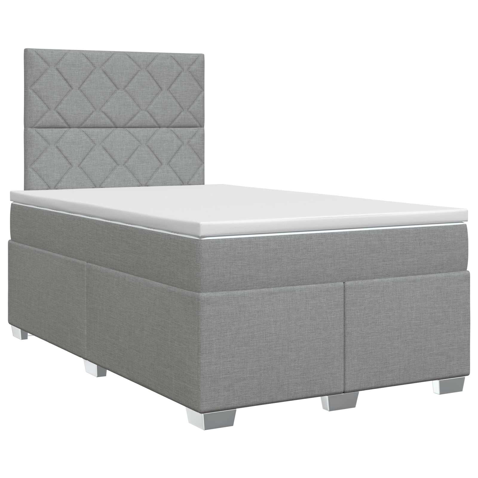 Boxspring krevet s madracem Svjetlosiva 120 x 200 cm Tkanina
