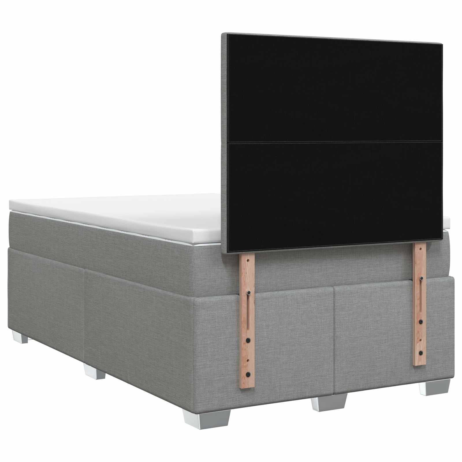 Boxspring krevet s madracem Svjetlosiva 120 x 200 cm Tkanina