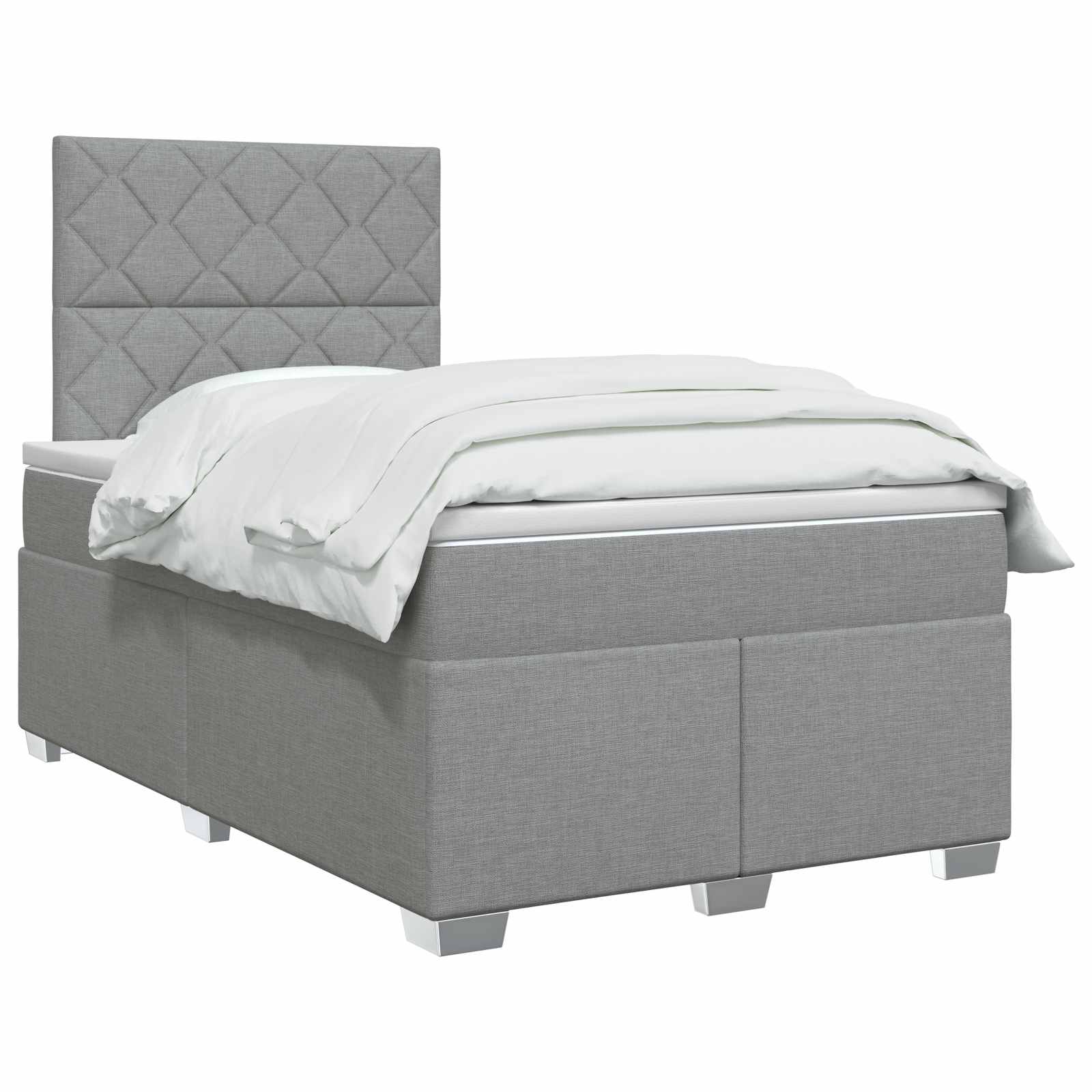 Boxspring krevet s madracem Svjetlosiva 120 x 200 cm Tkanina