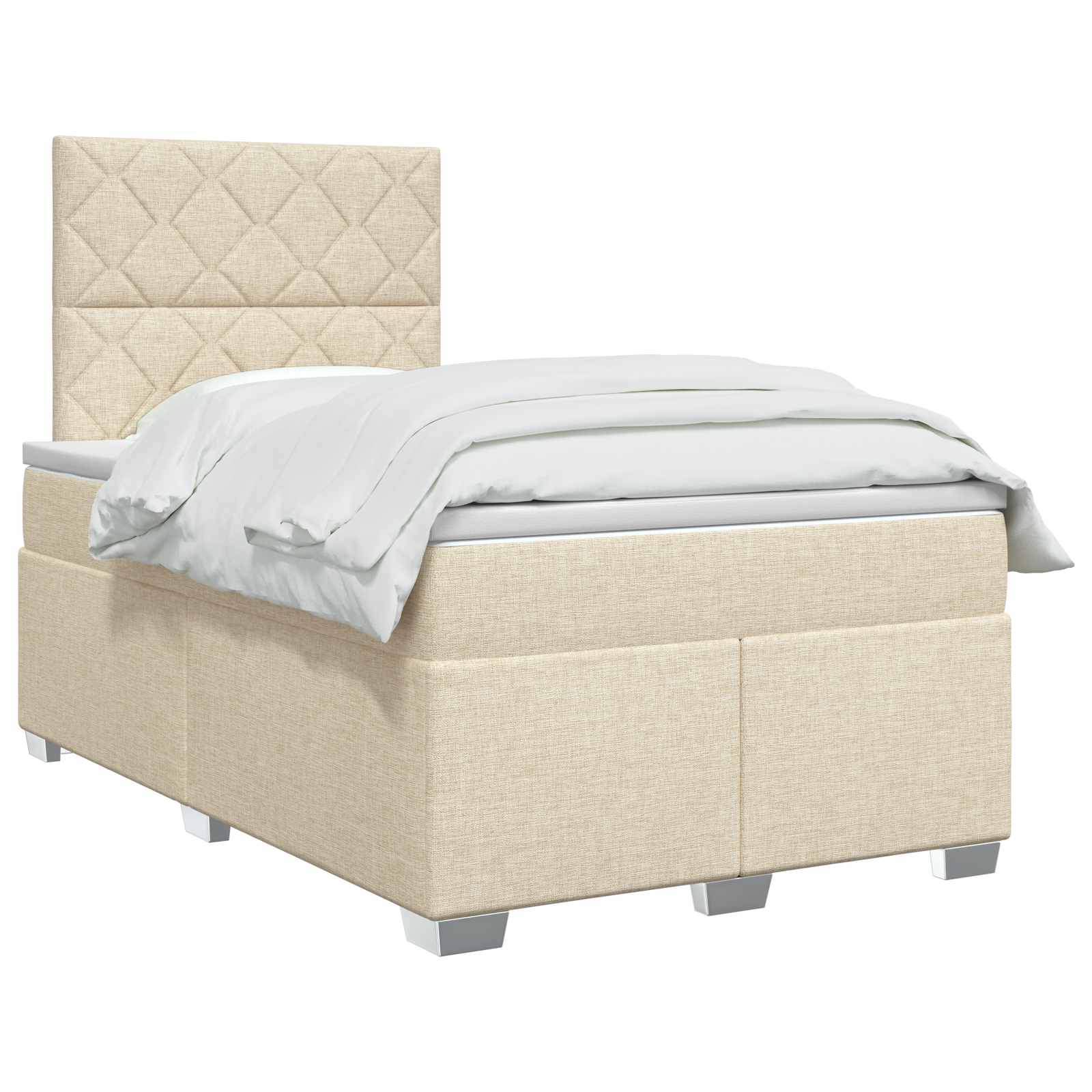 Boxspring krevet s madracem Krem 120 x 200 cm Tkanina