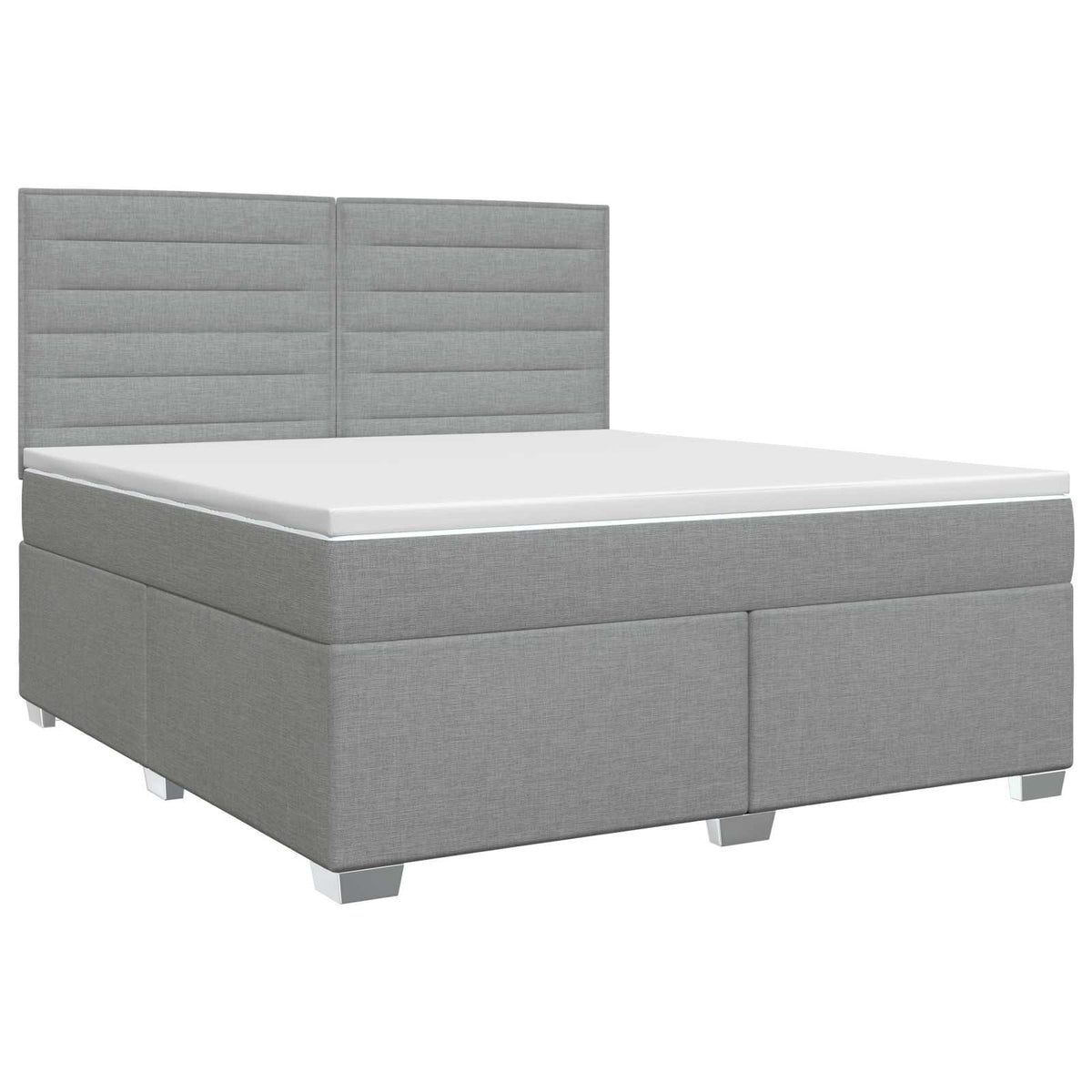 Boxspring krevet s madracem Svjetlosiva 160 x 200 cm Tkanina