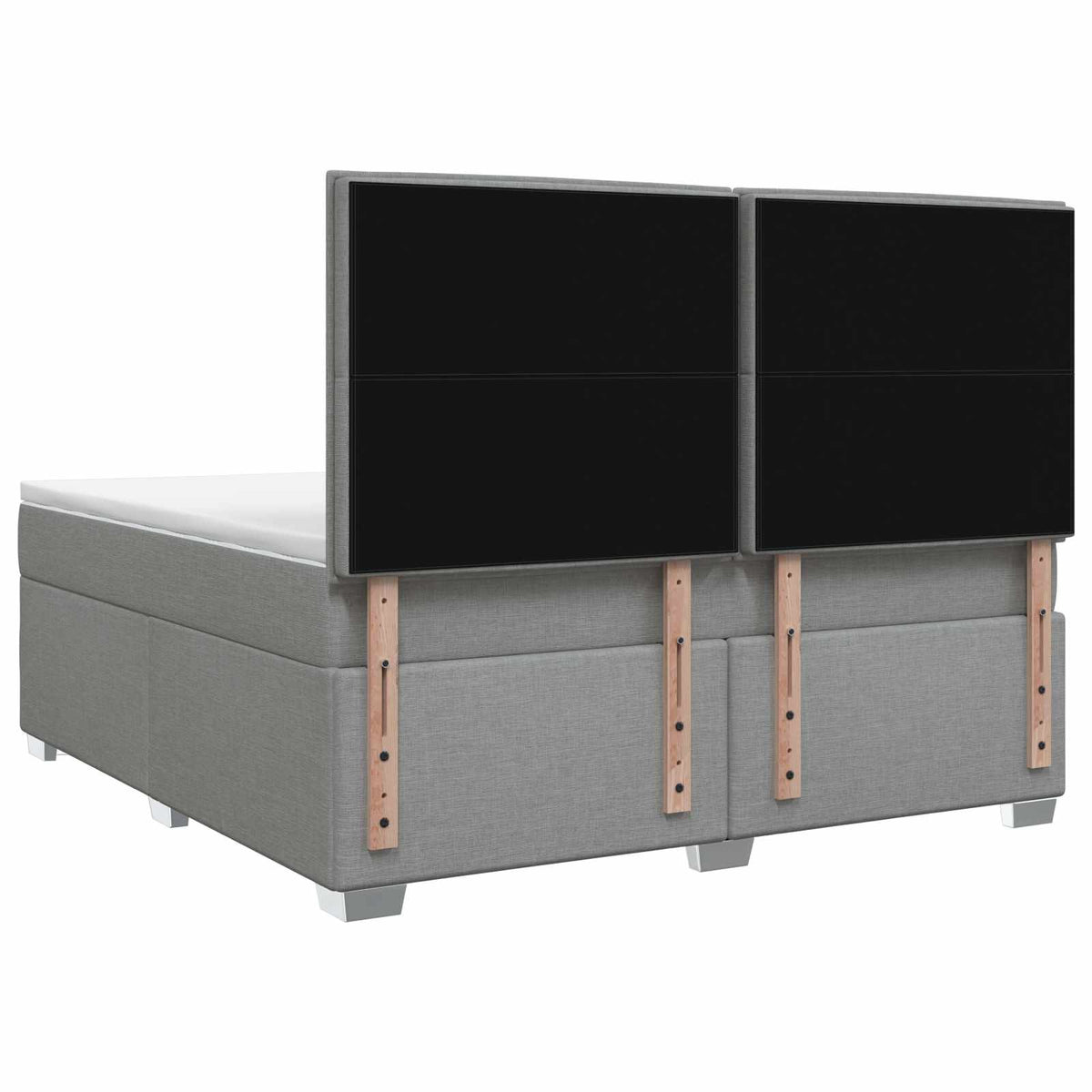 Boxspring krevet s madracem Svjetlosiva 160 x 200 cm Tkanina