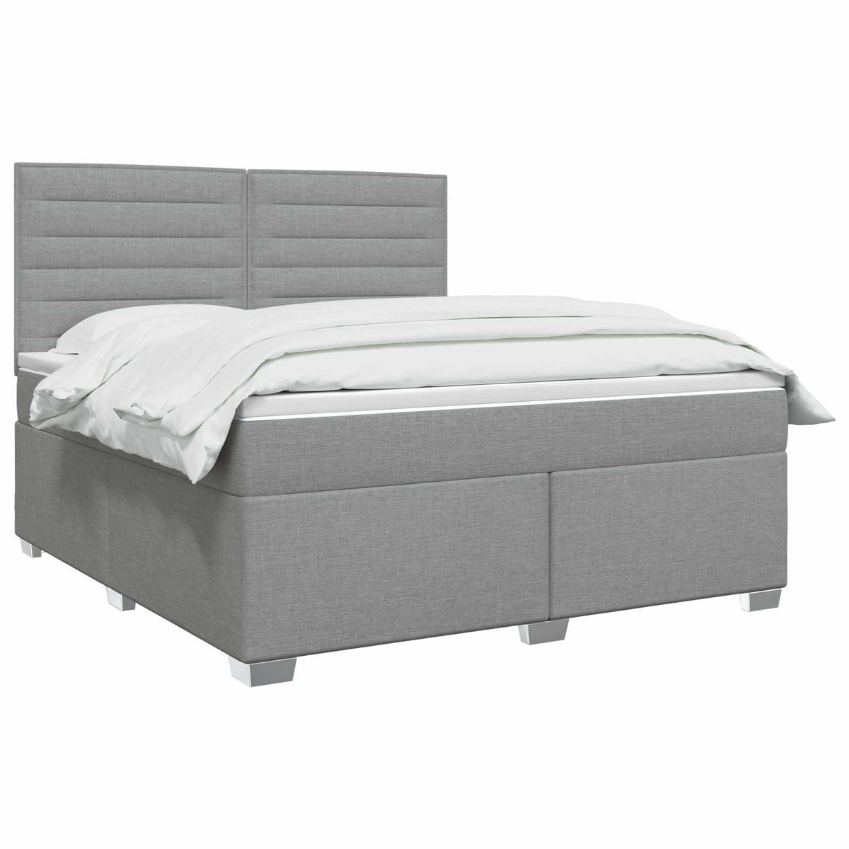 Boxspring krevet s madracem Svjetlosiva 160 x 200 cm Tkanina