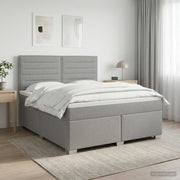 Boxspring krevet s madracem Svjetlosiva 160 x 200 cm Tkanina