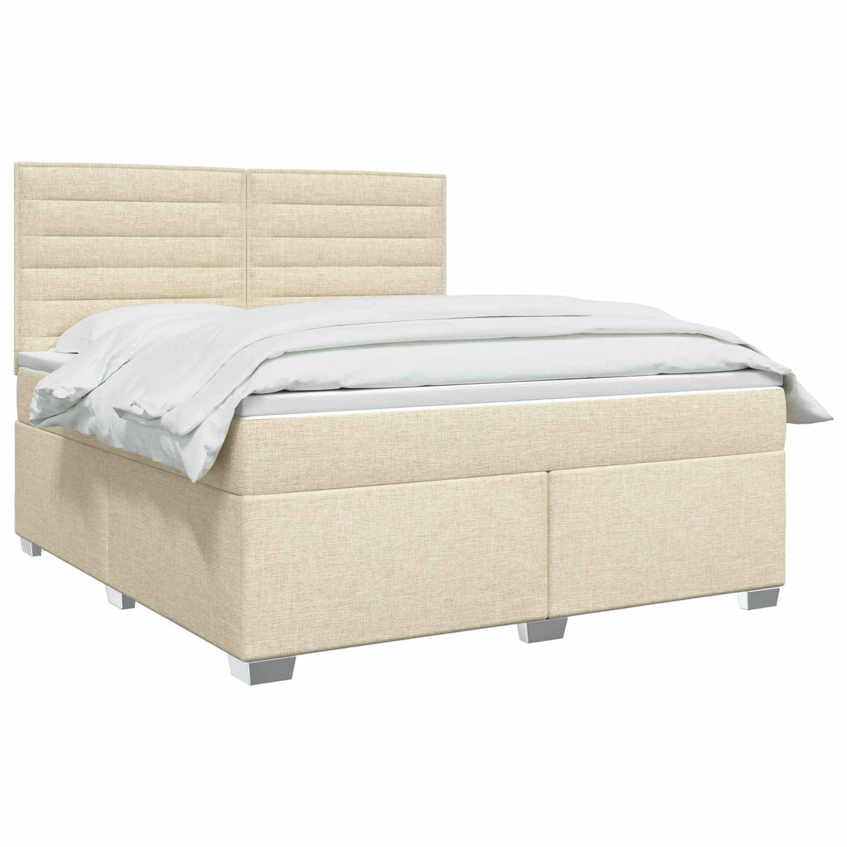 Boxspring krevet s madracem Krem 180 x 200 cm Tkanina