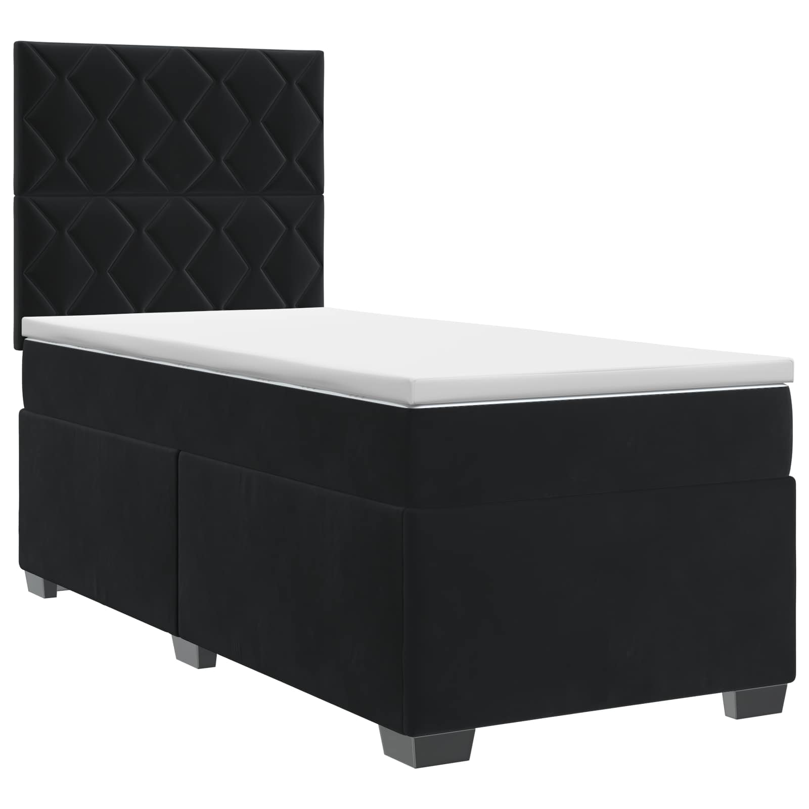Boxspring krevet s madracem Crna 90 x 190 cm Baršun