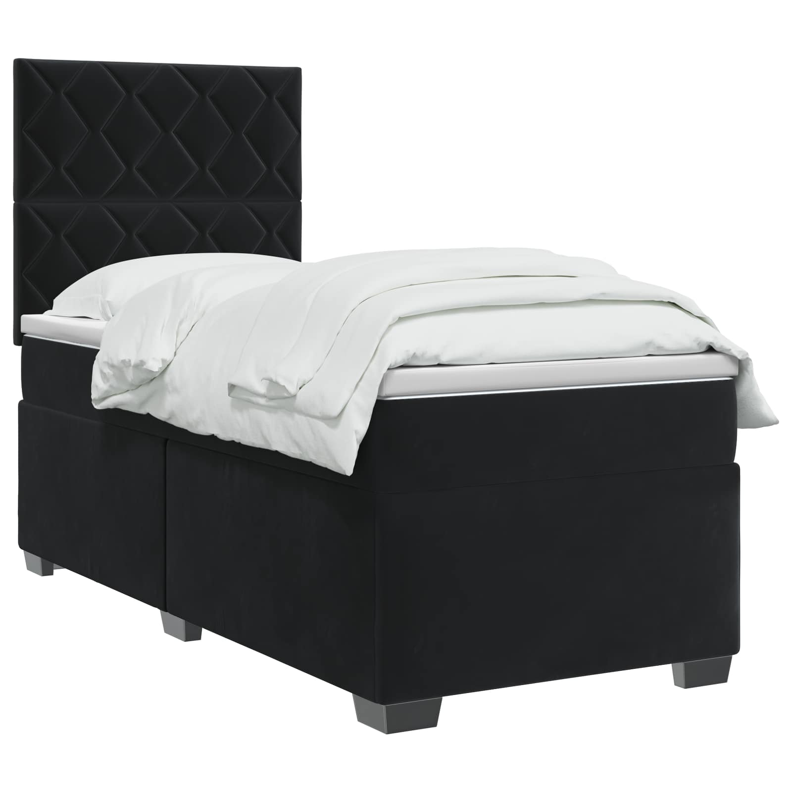 Boxspring krevet s madracem Crna 90 x 190 cm Baršun
