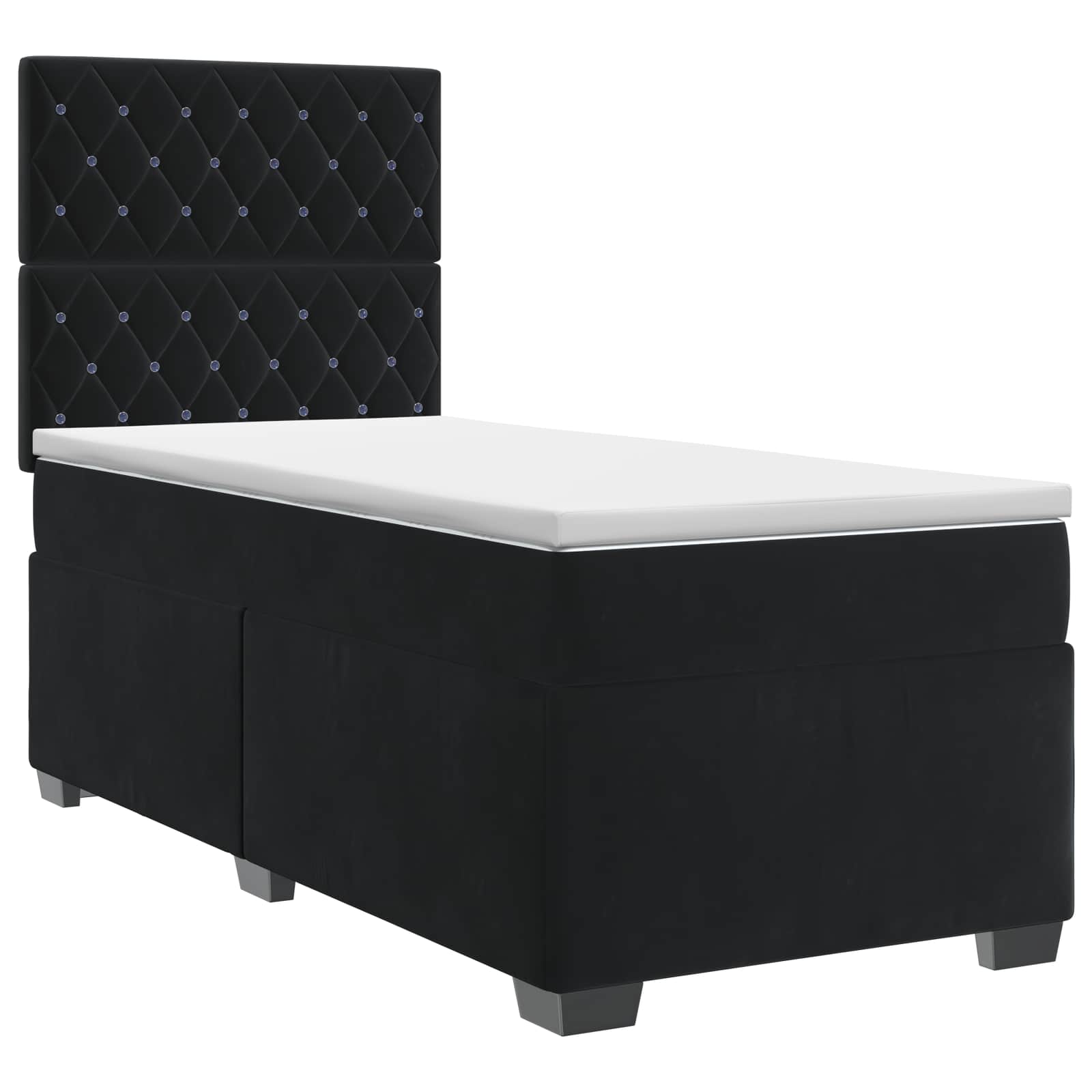 Boxspring krevet s madracem Crna 90 x 200 cm Baršun