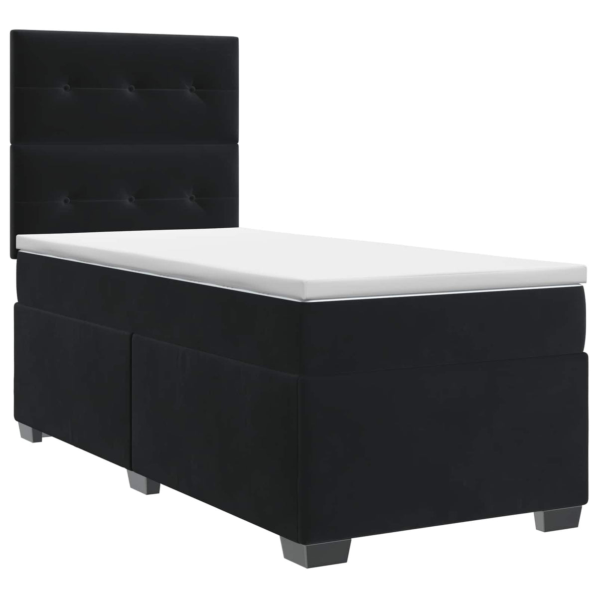 Boxspring krevet s madracem Crna 90 x 200 cm Baršun