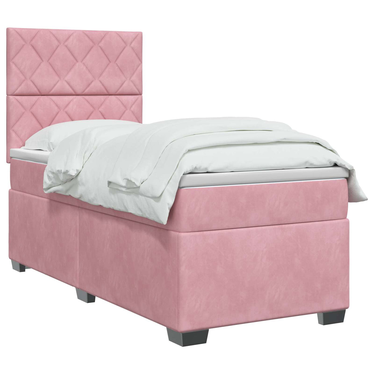 Boxspring krevet s madracem Ružičasta 90 x 200 cm Baršun