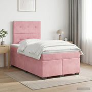 Boxspring krevet s madracem Ružičasta 120 x 200 cm Baršun