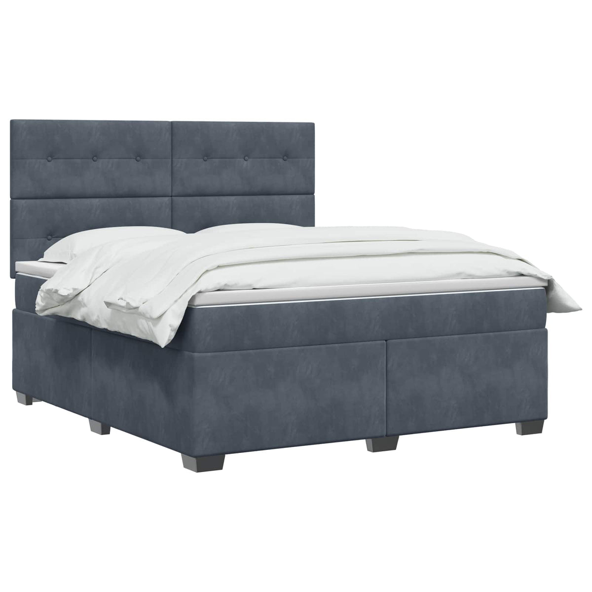 Boxspring krevet s madracem Tamnosiva 140 x 200 cm Baršun