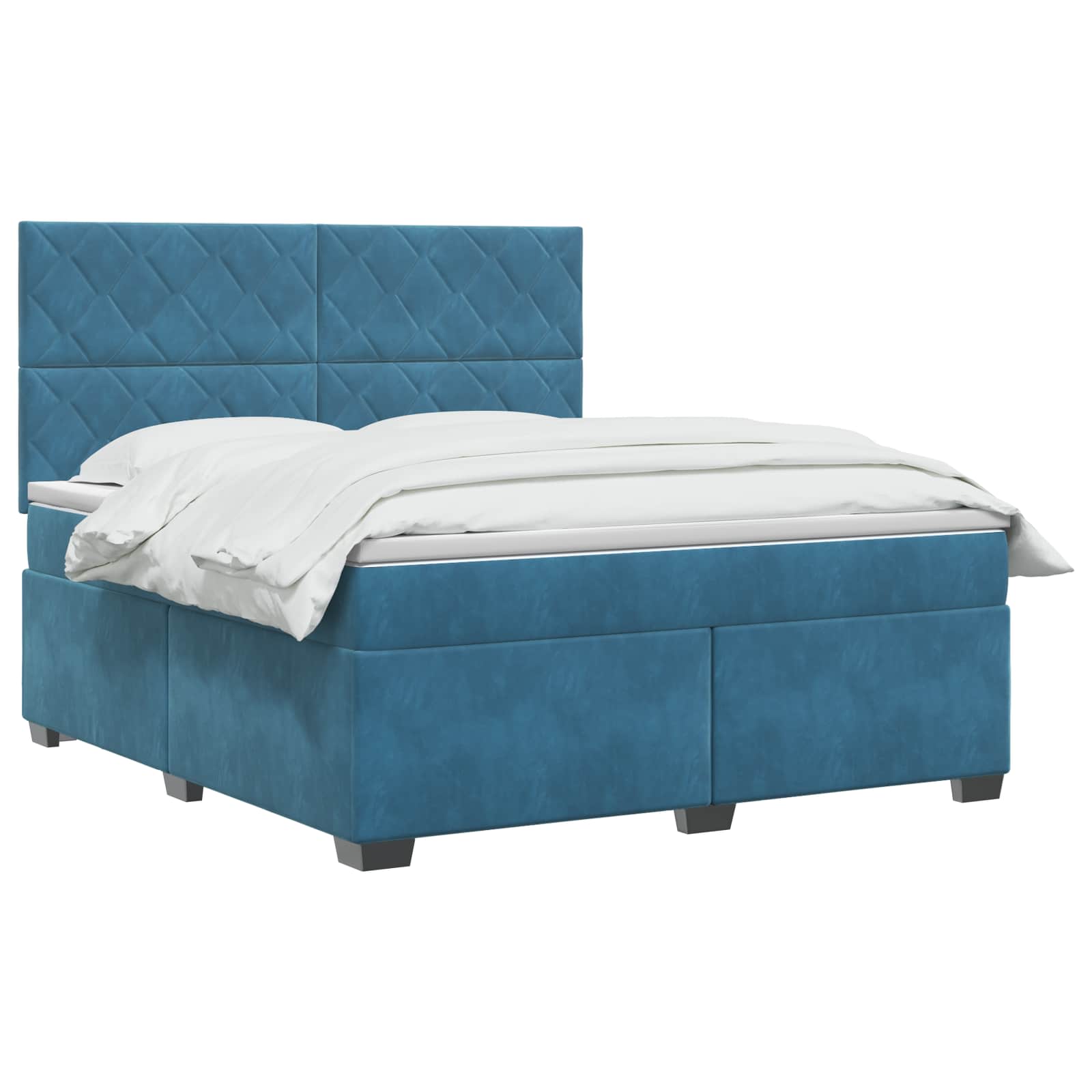 Boxspring krevet s madracem Plava 140 x 200 cm Baršun