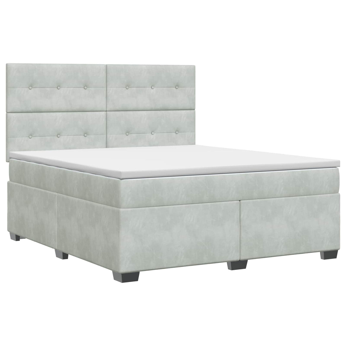 Boxspring krevet s madracem Svjetlosiva 160 x 200 cm Baršun