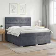 Boxspring krevet s madracem Tamnosiva 180 x 200 cm Baršun