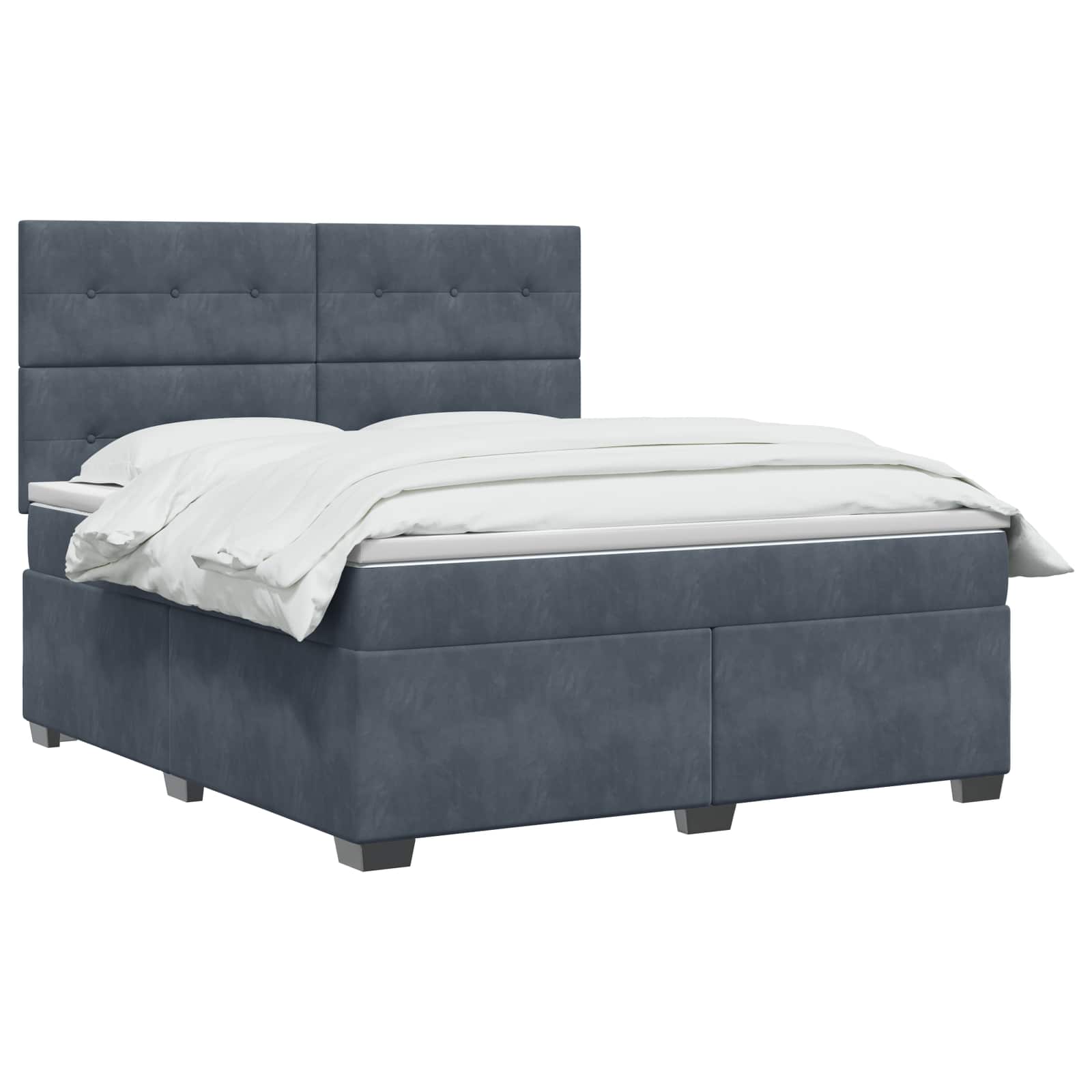 Boxspring krevet s madracem Tamnosiva 180 x 200 cm Baršun