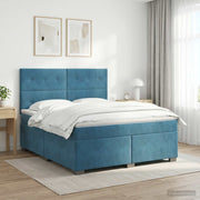 Boxspring krevet s madracem Plava 140 x 190 cm Baršun