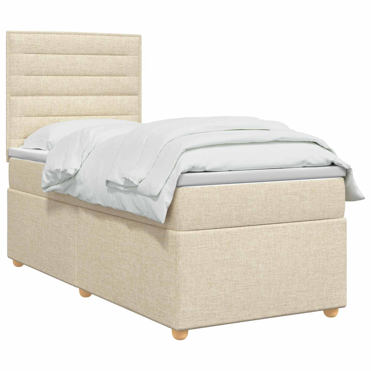 Boxspring krevet s madracem Krem 80 x 200 cm Tkanina