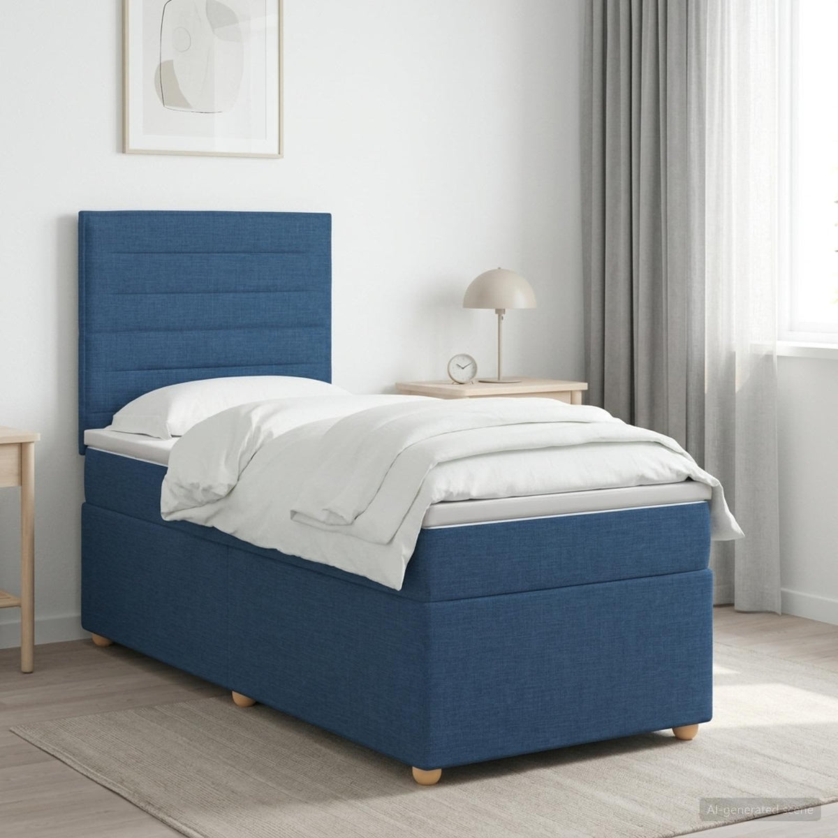 Boxspring krevet s madracem Plava 100 x 200 cm Tkanina