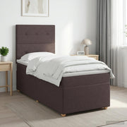 Boxspring krevet s madracem Tamno smeđa 90 x 200 cm Tkanina