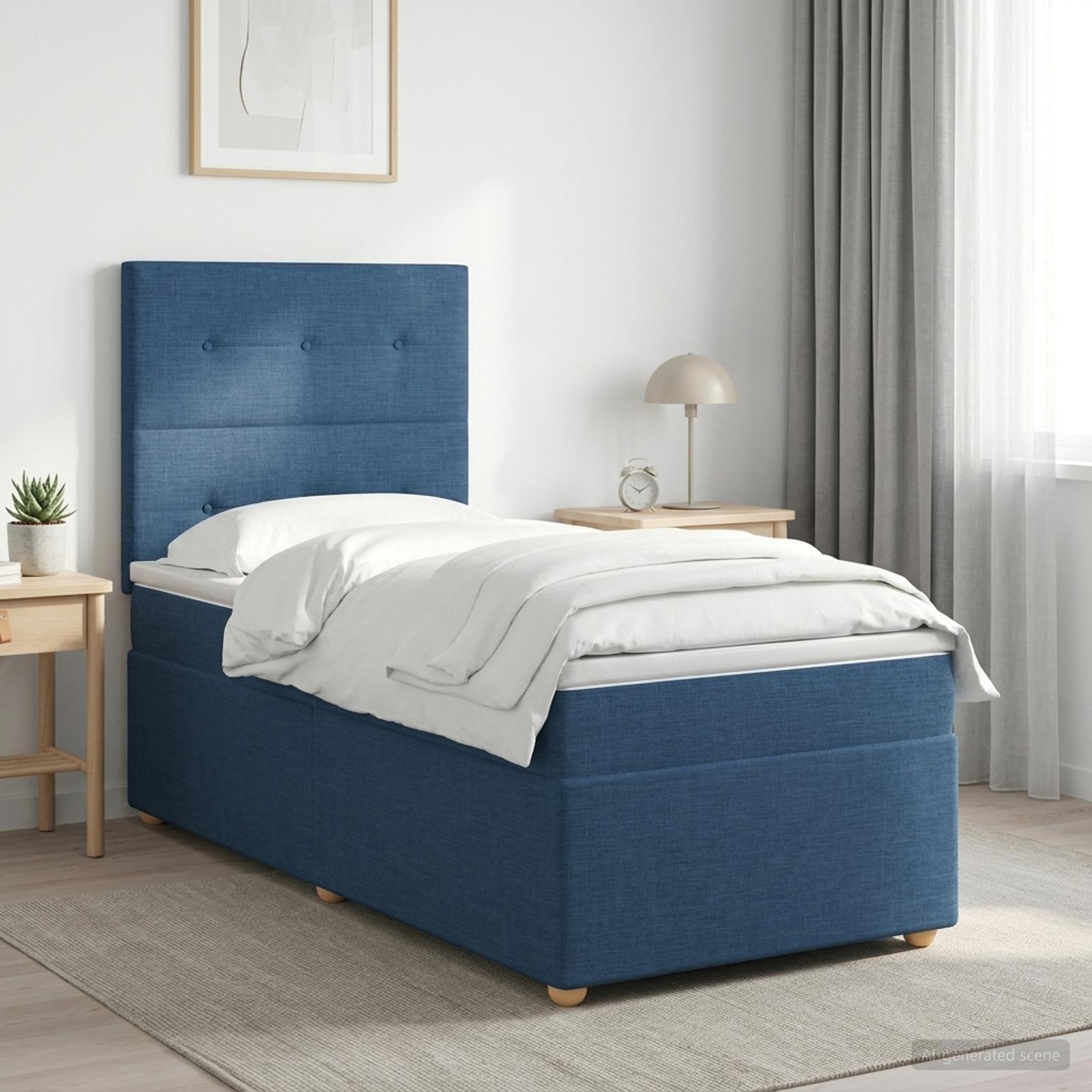 Boxspring krevet s madracem Plava 90 x 200 cm Tkanina