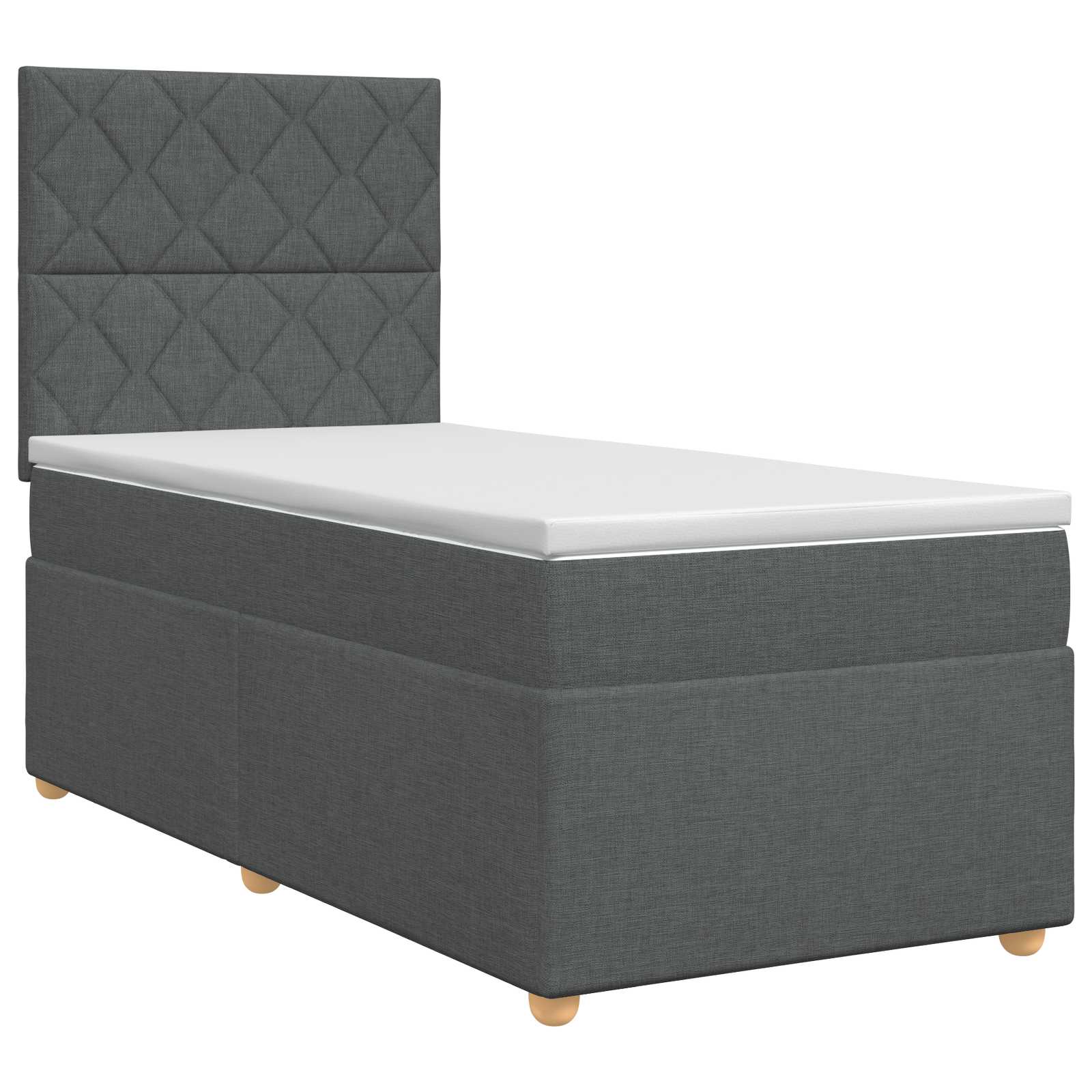 Boxspring krevet s madracem Tamnosiva 90 x 190 cm Tkanina