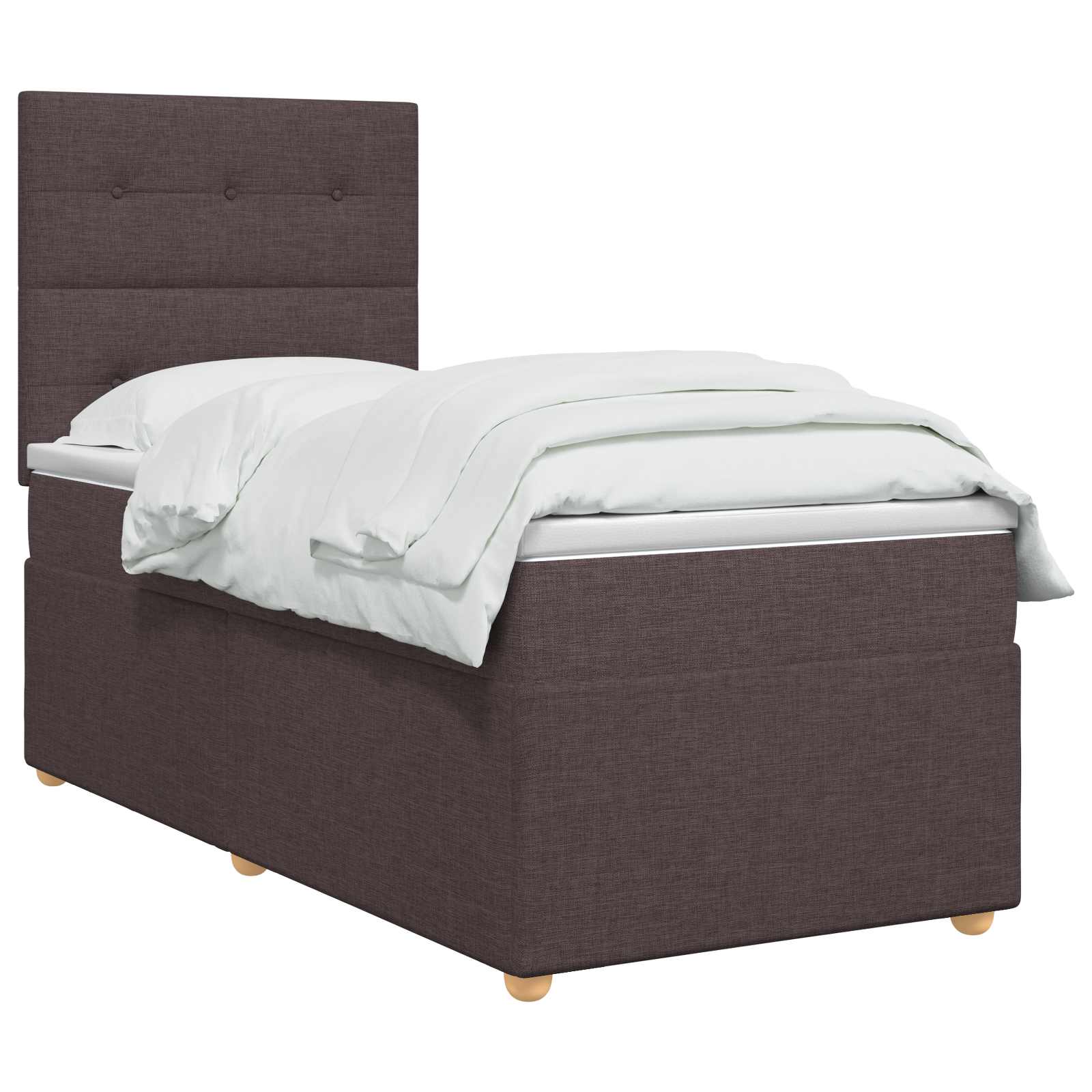 Boxspring krevet s madracem Tamno smeđa 90 x 200 cm Tkanina