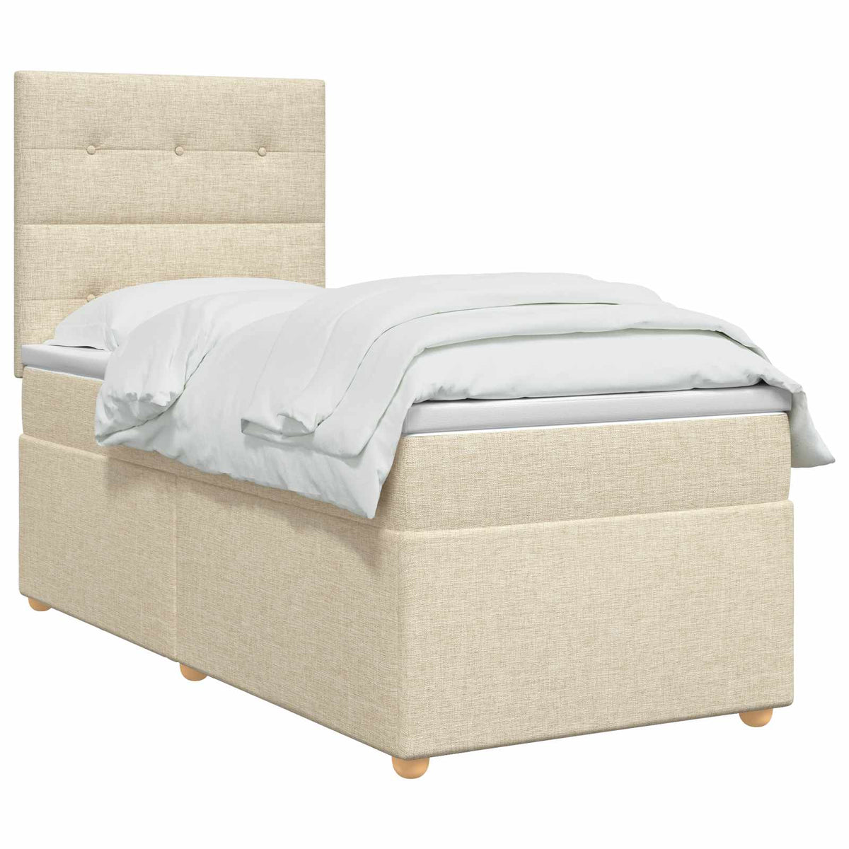 Boxspring krevet s madracem Krem 90 x 200 cm Tkanina