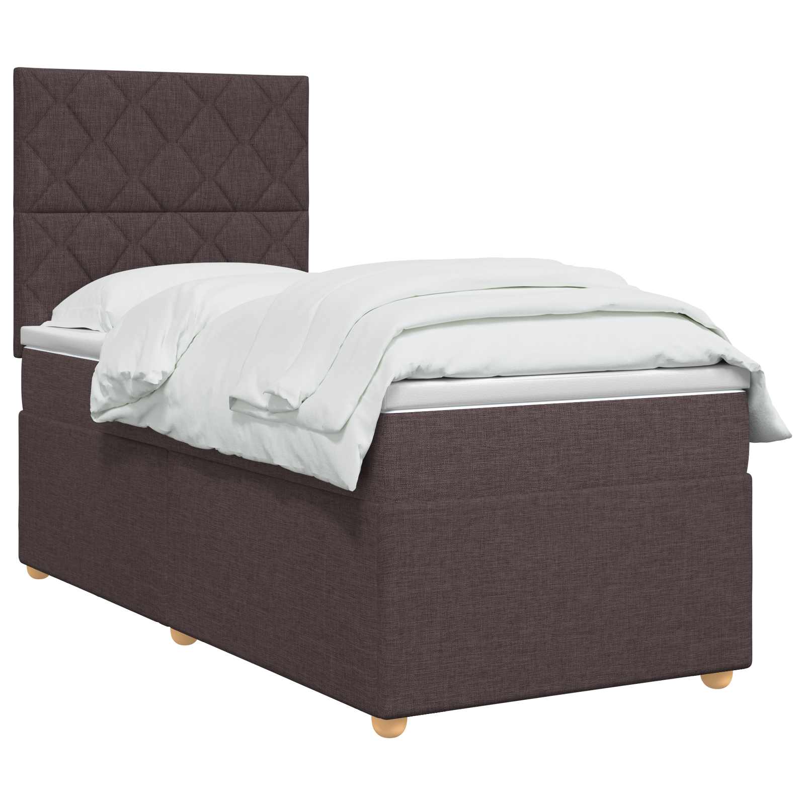 Boxspring krevet s madracem Tamno smeđa 90 x 200 cm Tkanina