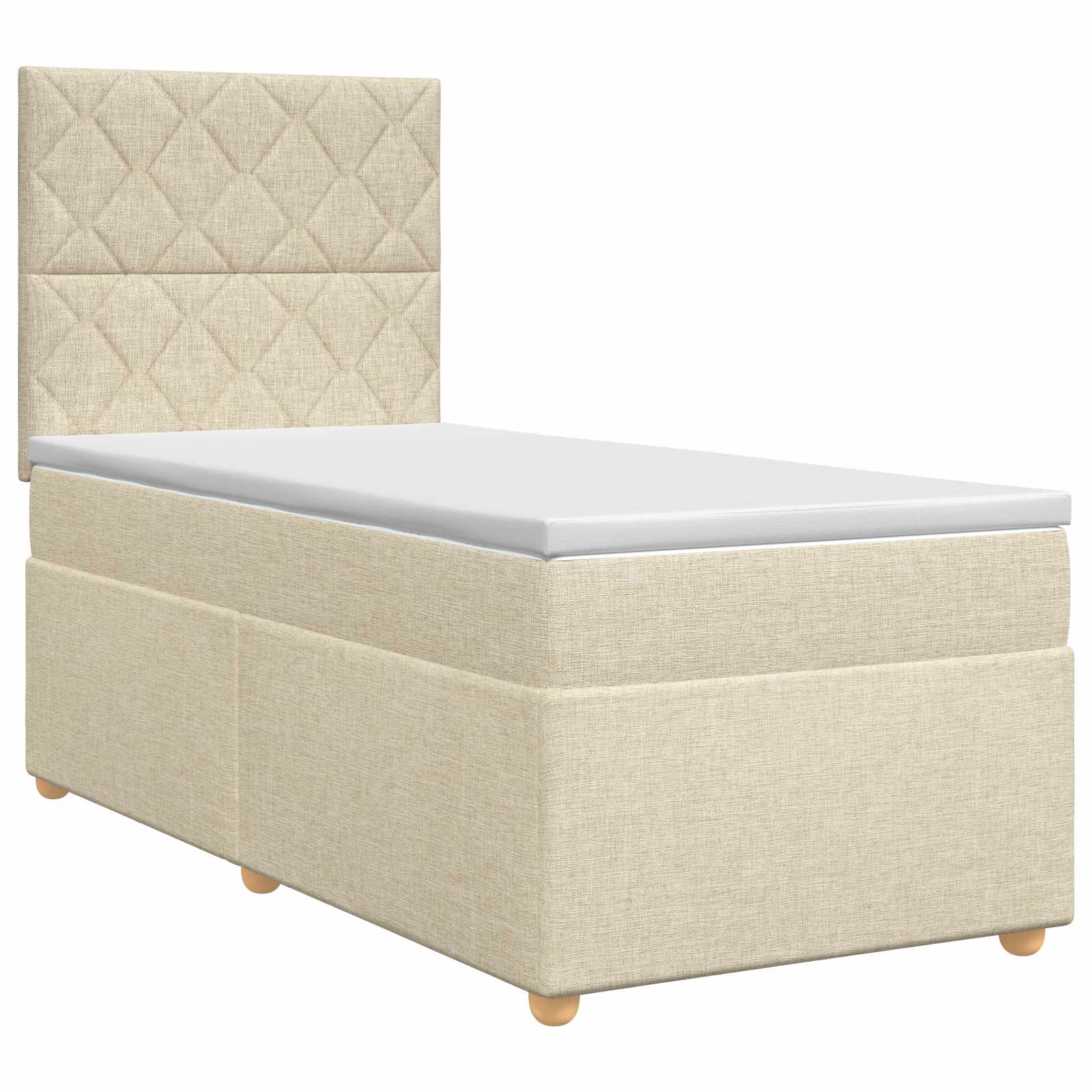 Boxspring krevet s madracem Krem 90 x 200 cm Tkanina