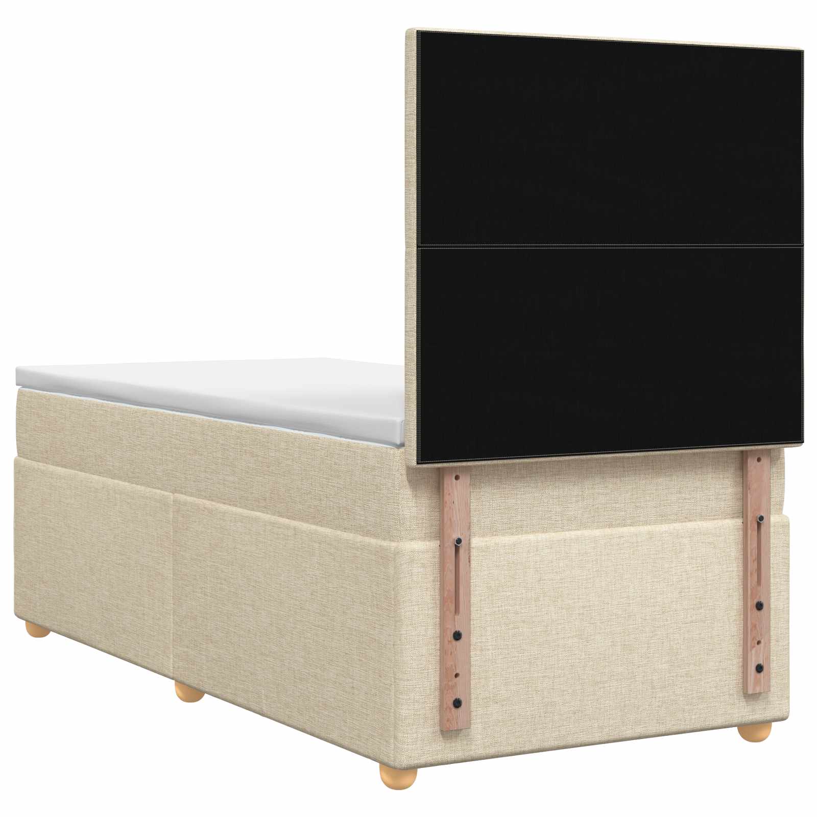 Boxspring krevet s madracem Krem 90 x 200 cm Tkanina