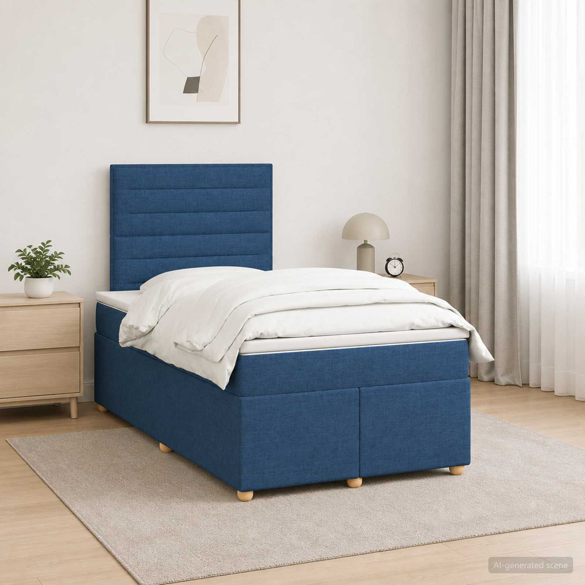 Boxspring krevet s madracem Plava 120 x 200 cm Tkanina