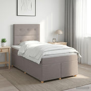 Boxspring krevet s madracem Sivosmeđa 120 x 190 cm Tkanina