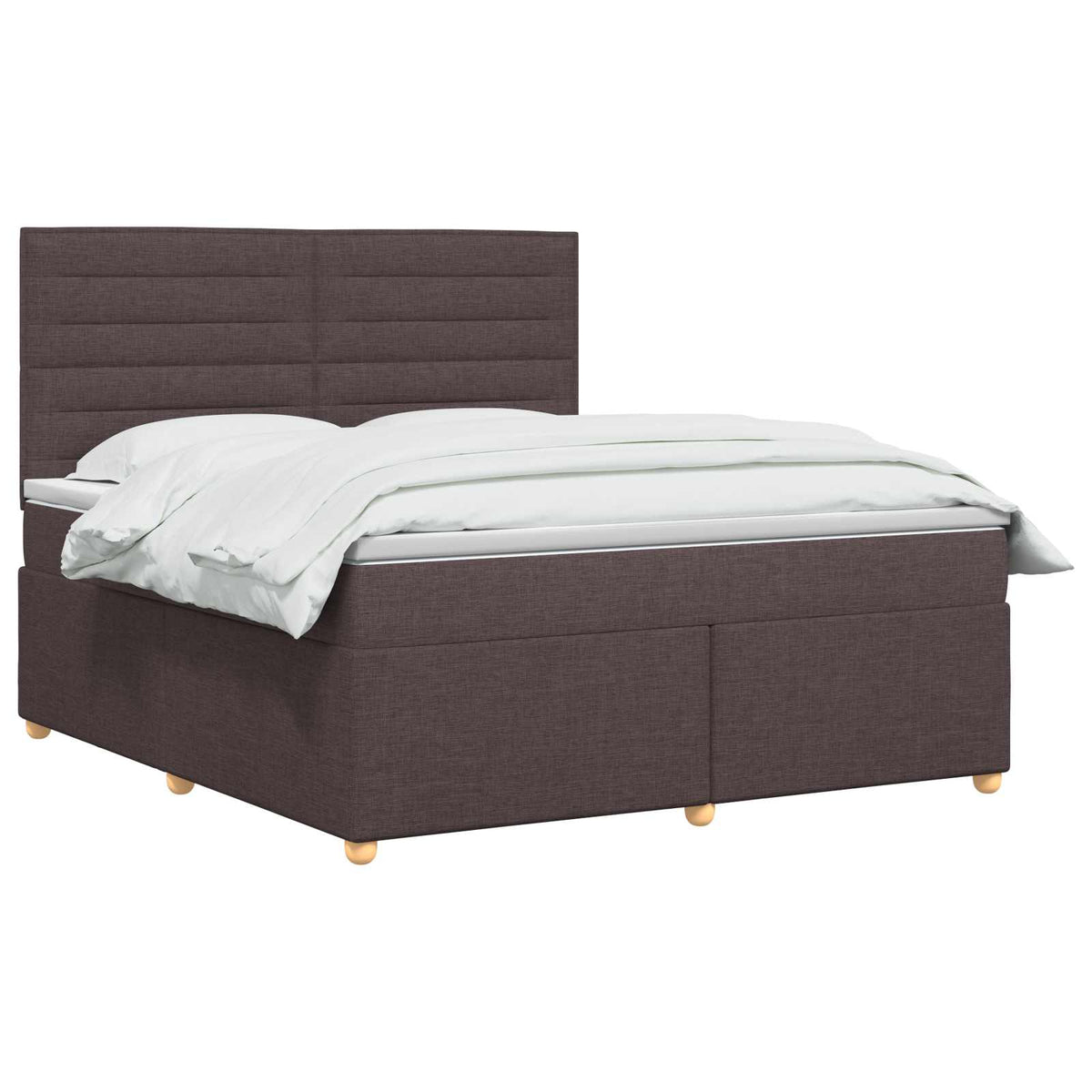 Boxspring krevet s madracem Tamno smeđa 140 x 200 cm Tkanina
